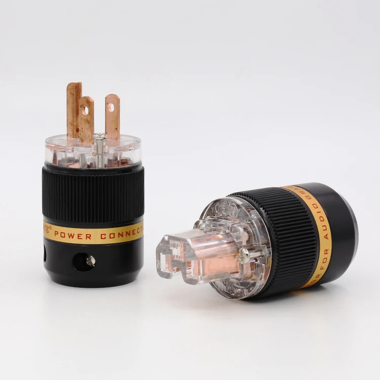 

Pair Viborg X HiFi audio Transparent copper Plated US Power cord plug American Japan Power cable Extension adapter Plug