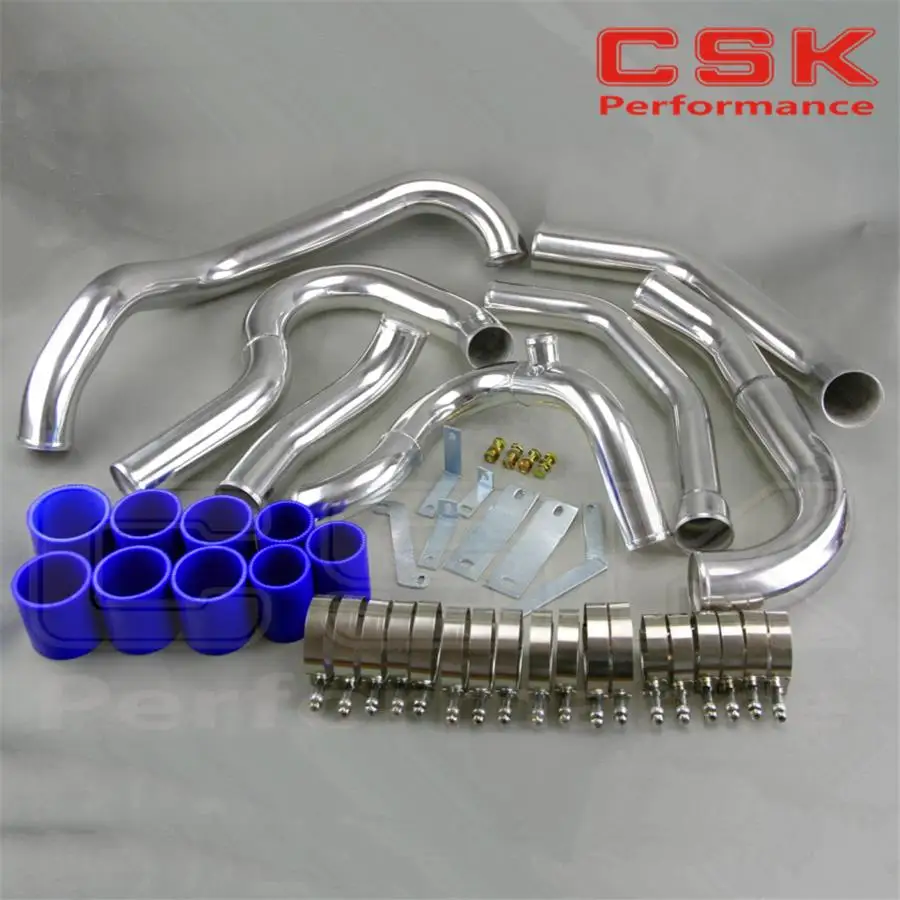 

Aluminium Intercooler Hard Pipe piping hose Kit FOR WRX IMPREZA GDA GDB 00-05 BLUE