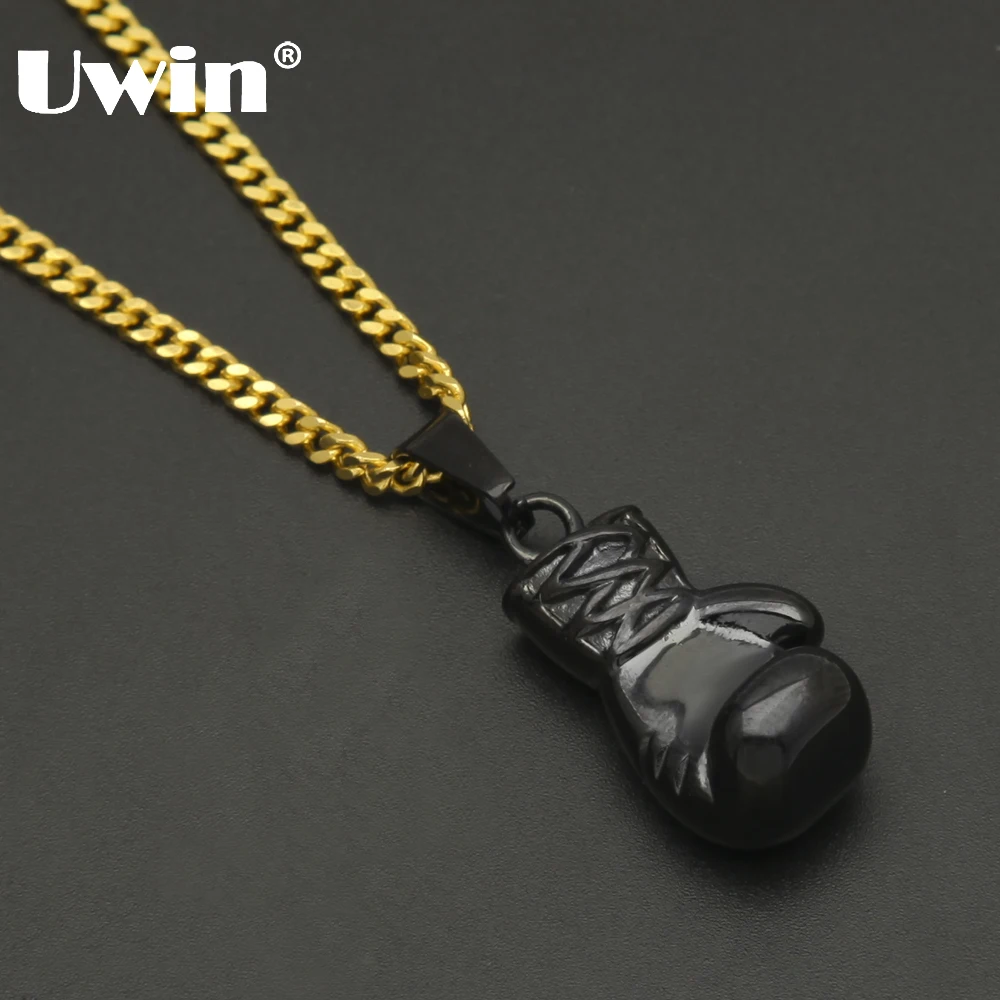 Buy Uwin Charm Boxing Glove Pendant&Necklace Men High Quality Black Color