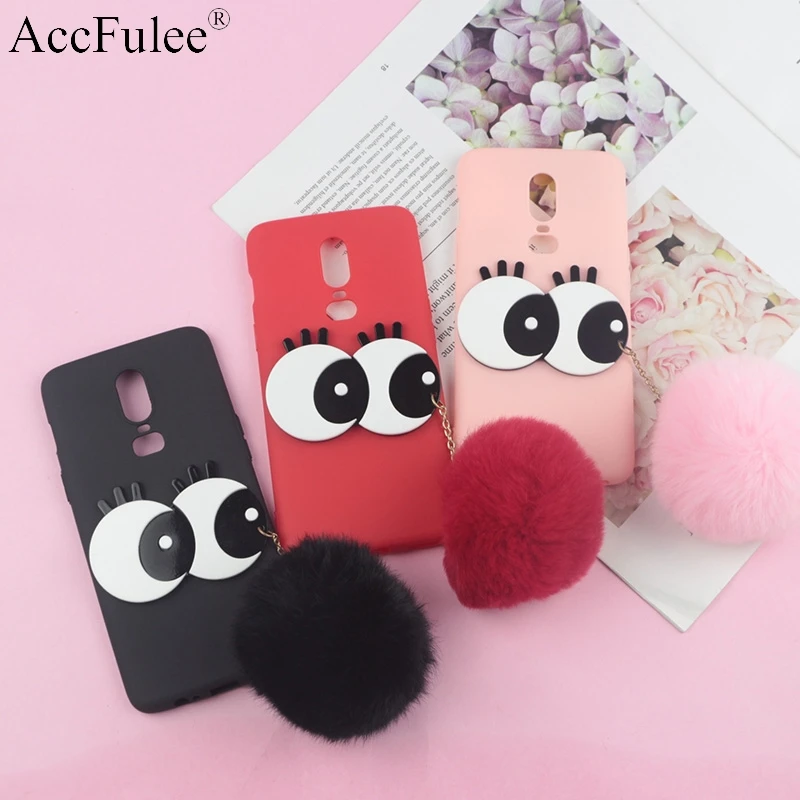 

3D Cartoon Big Eyes Case For Oneplus 3 3T 5 5T One Plus 7 6 6T Cute Hair Ball Soft TPU Cover