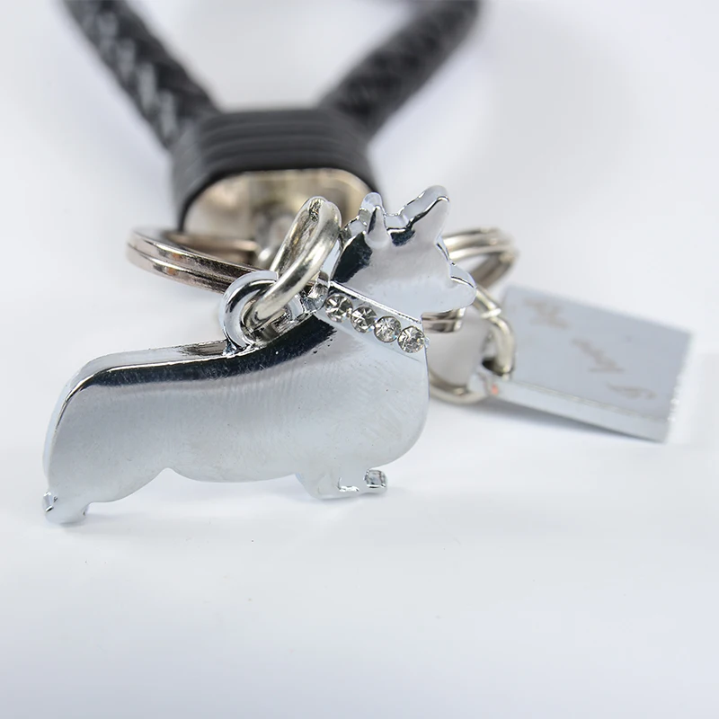 Брелок для ключей Welsh Corgi Pembroke из искусственной кожи серебристого цвета|key chain|key