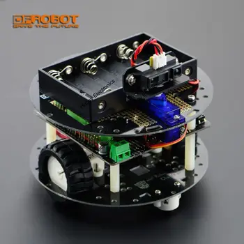 

DFRobot MiniQ Discovery Smart car Kit, Romeo V2 controller +GP2Y0A21 Distance Sensor + 9g micro servo for kids Education/Contest
