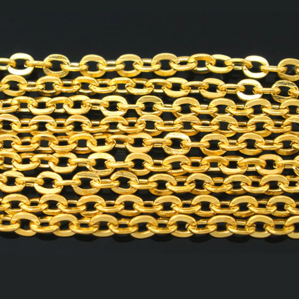 Коробка Doreen Lovely 10M фурнитура золотого цвета на звеньевой цепи 3x2 5 мм (B05599)|link chains