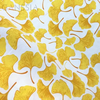

1yrd/lot Width:140cm Ginkgo printed fabric,cloth sewing dress shirt Summer dress garment DIY accessories(ss-7252)
