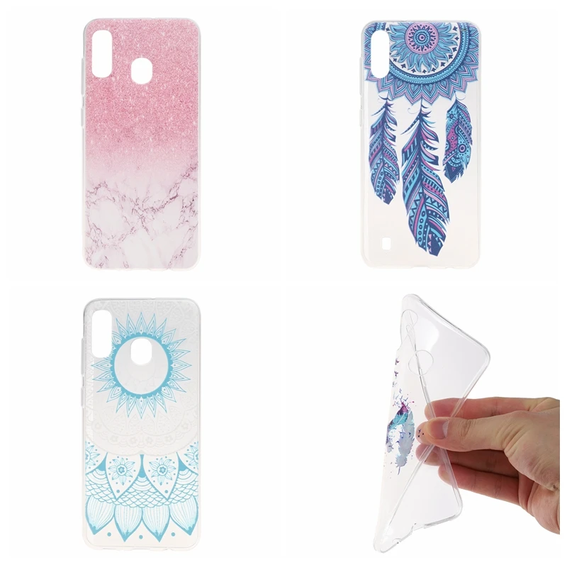 

Soft TPU Case For Galaxy S10 S10e A9 star A8S M10 M20 A30 A50 M30 A70 A40 Mandala Henna Paisley Eiffel Tower Marble Cover 1PCS