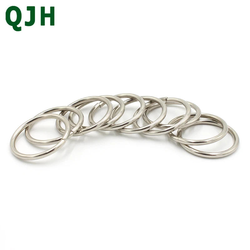 

QJH DIY Accessory 32mm High Quality 10pcs/lot Silver Hook Package Buckles Durable Circle Ring Connection Shoes Bags Belt Buckle
