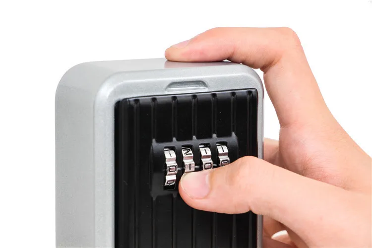 Strong zinc alloy 4 Digit Combination Password Keys Box Key Storage Organizer Box Wall Mounted Home Security Code Lock Key Box