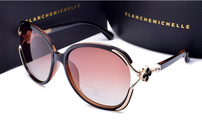 Blanche Michelle Fashion Oversized Polarized Sunglasses Women UV400 Brand Gradient lens Sun Glasses oculos With Box