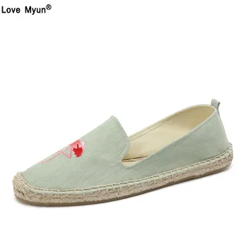 

Embroidery Casual Shoes For Women Canvas Shoes Flexible Ladies Espadrilles Sweet Women's Flat shoes Zapatos mujer erf67