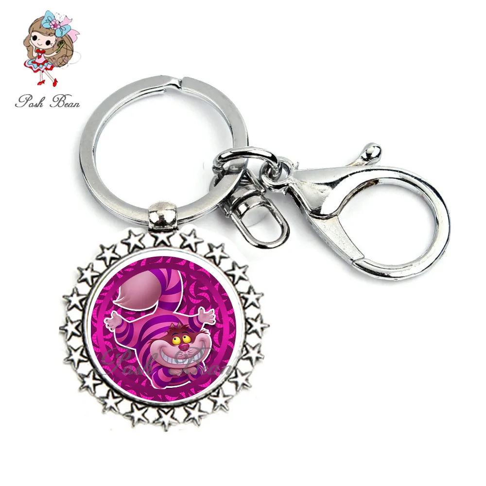 Buy Alice in Wonderland Key chains Famous Cartoon Characters Key Ring Glass