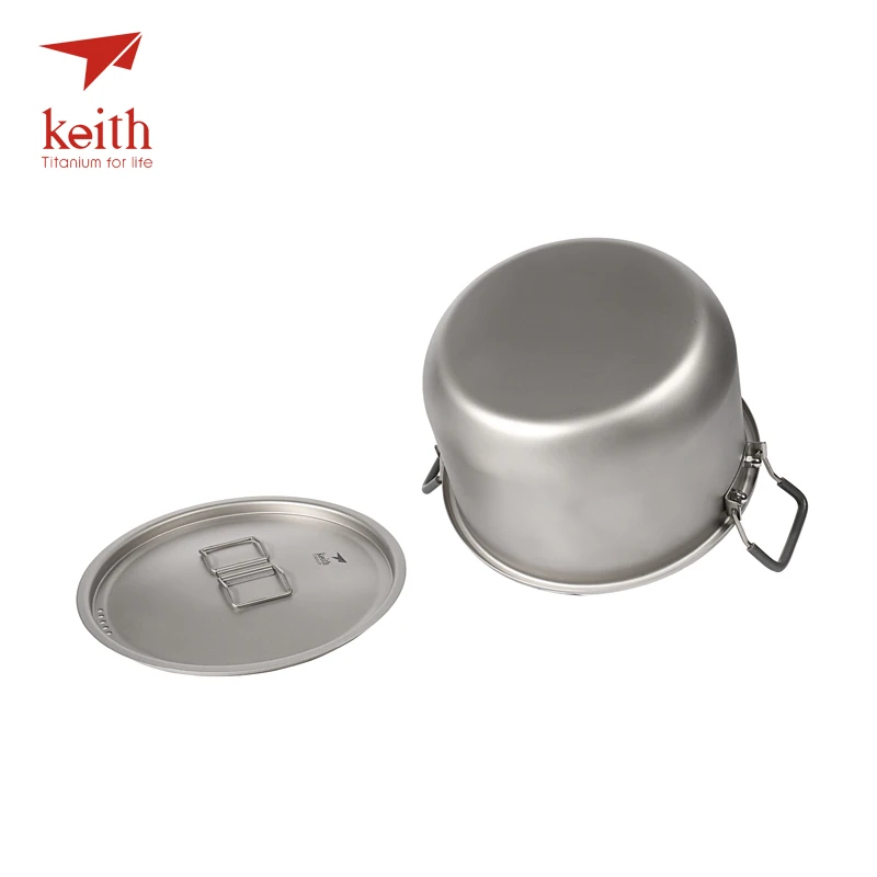Keith titanio 4-5 persona grande de marihuana portátil plegable al aire libre ultraligero de colgando olla Picnic senderismo utensilios de cocina 6L Ti8301