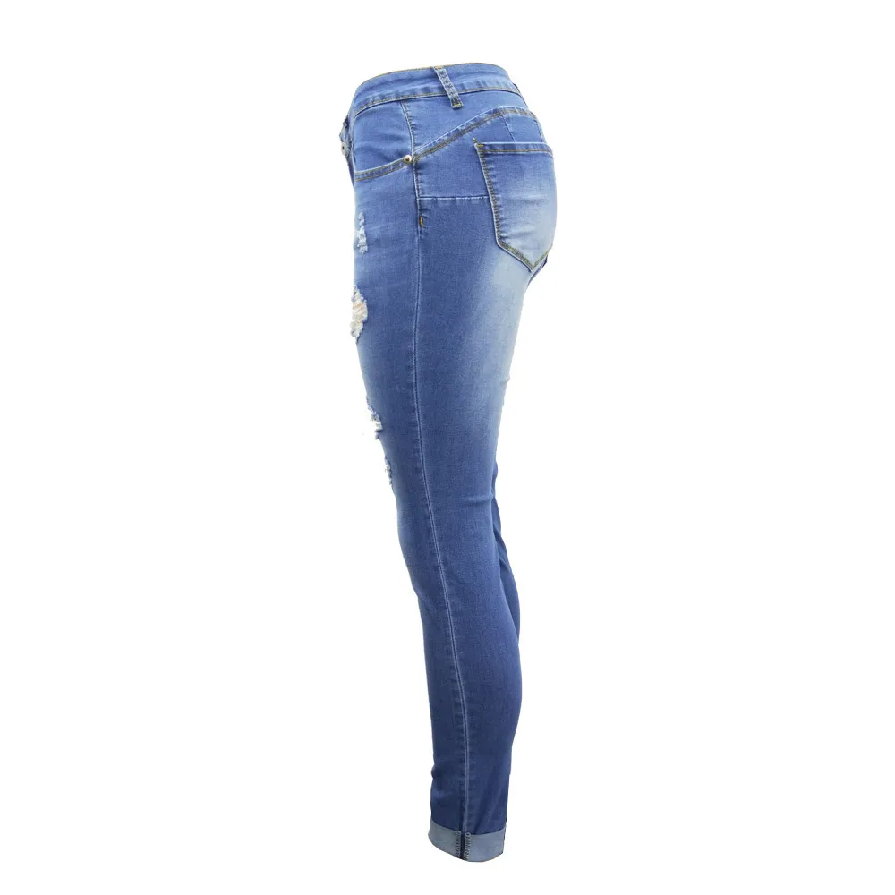 Новинка, высокая талия, обтягивающие Модные Джинсы бойфренда для женщин, рваные винтажные узкие джинсовые брюки-карандаш для девочек