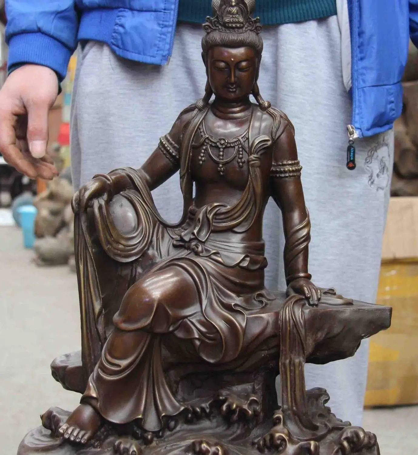 

17 Buddhism Copper Bronze freedom Guan Yin Kwan-Yin Boddhisattva Goddess Statue