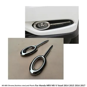 

Car body head front fog light lamp frame stick styling ABS Chrome trim 2pcs for Honda HR-V HRV Vezel 2014 2015 2016 2017 2018