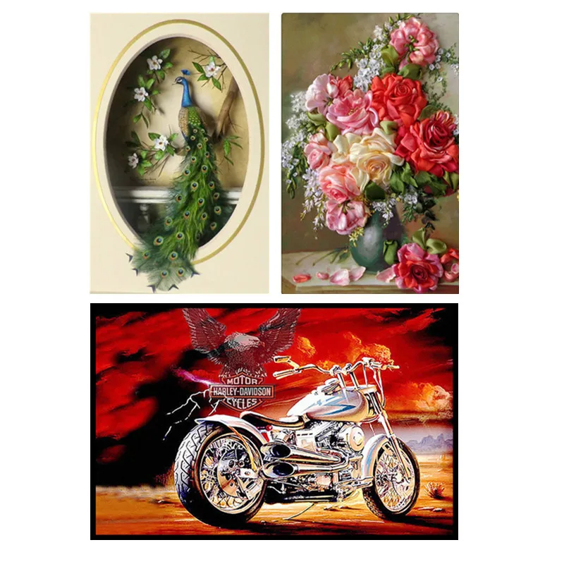 

5D DIY Diamond Flower Pattern Animal Round Diamond Cross Stitch Round Diamond Mosaic Home Decor