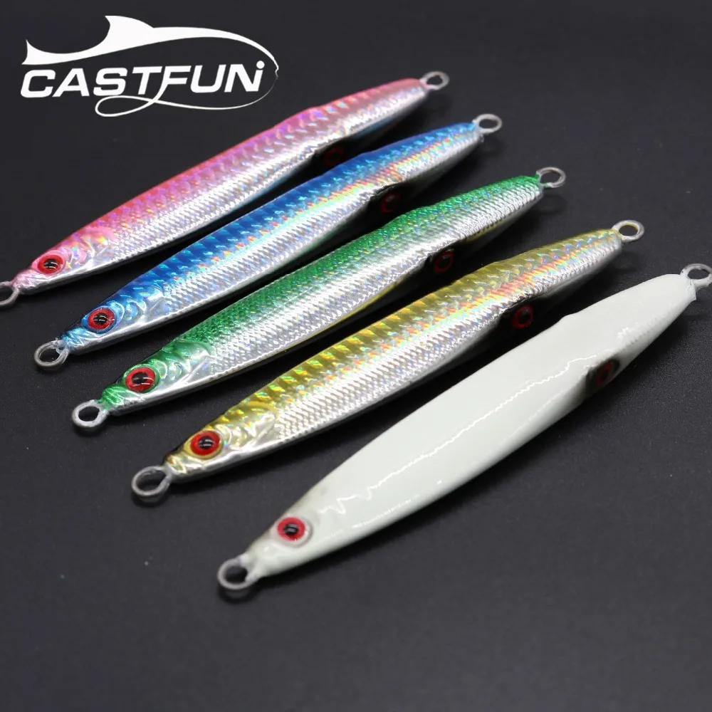 

Castfun Aile Slow Jig Metal Jigging Lure Metal Spoon Lure Leurre Peche 1pc 60g 80g 100g Saltwater Fishing Lures