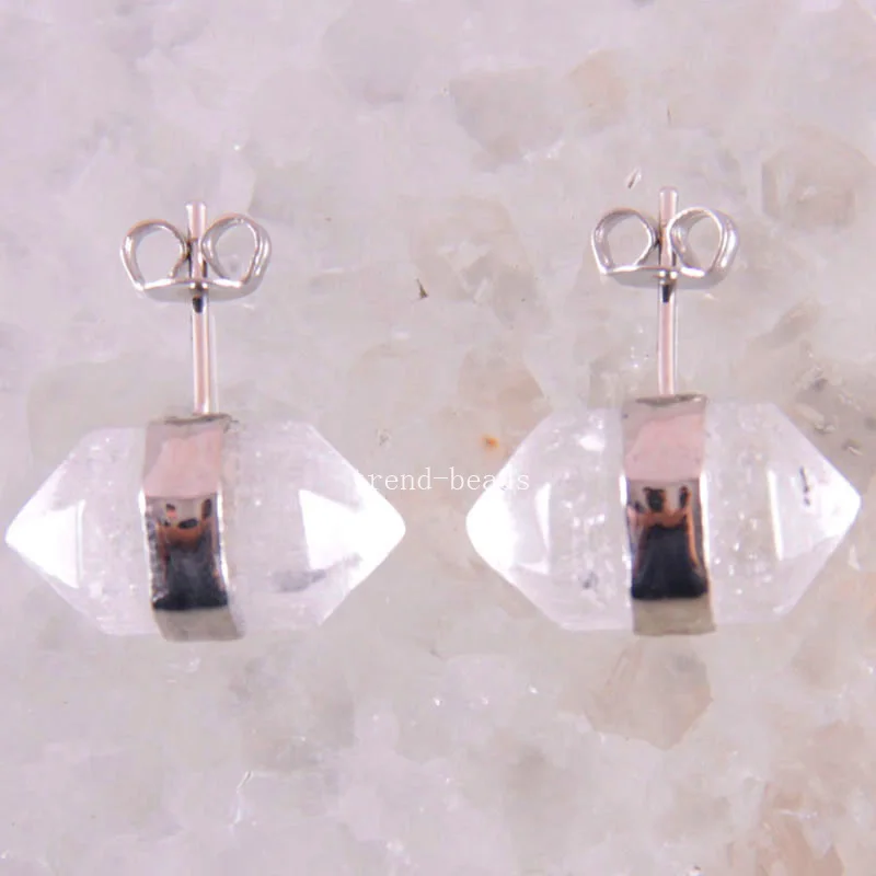  Natural Stone Beads White Crystal Dangle Earrings Women Jewelry Gift 1Pair U308 | Украшения и аксессуары