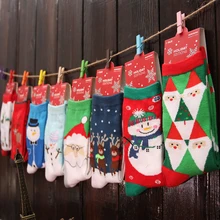 Новинка; рождественские носки; сезон осень-зима; теплые носки; модные рождественские хлопковые носки; женские носки со снеговиком, снежинками, оленем