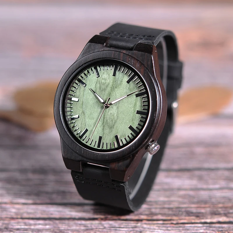 BOBO BIRD Wooden Men Watch Bamboo Quartz reloj hombre Wristwatches Male with Luminous in Gift Box