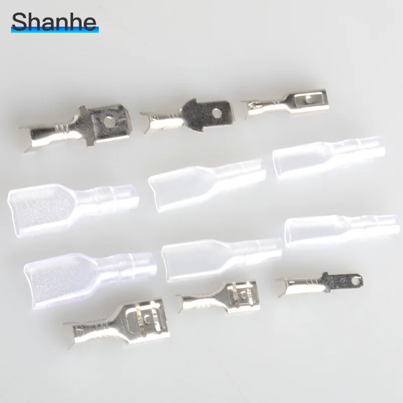 Обжимные клеммы 2 8/4 8/6 3 мм 25 гнездовых контактов + 50 чехлов|male spade connector|spade connectorfemale
