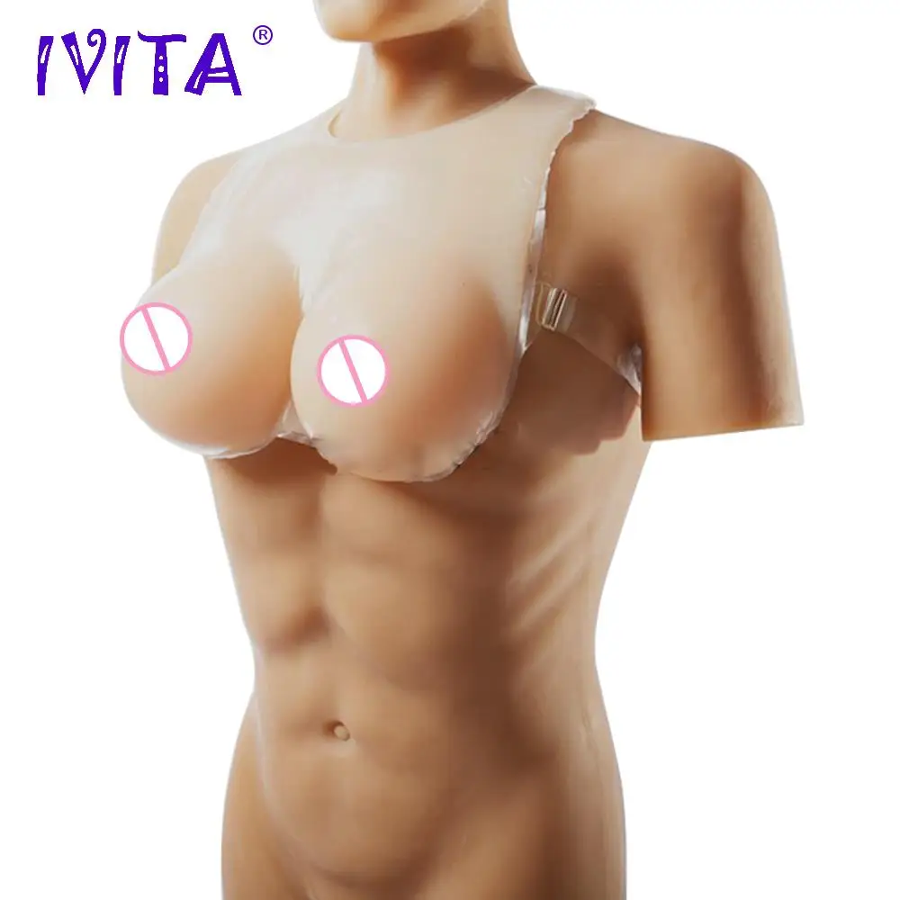

IVITA 5000g Realistic Silicone Breast Forms Fake Boob With Shoulder Straps For Crossdresser Transgender Transvestite Breast Form