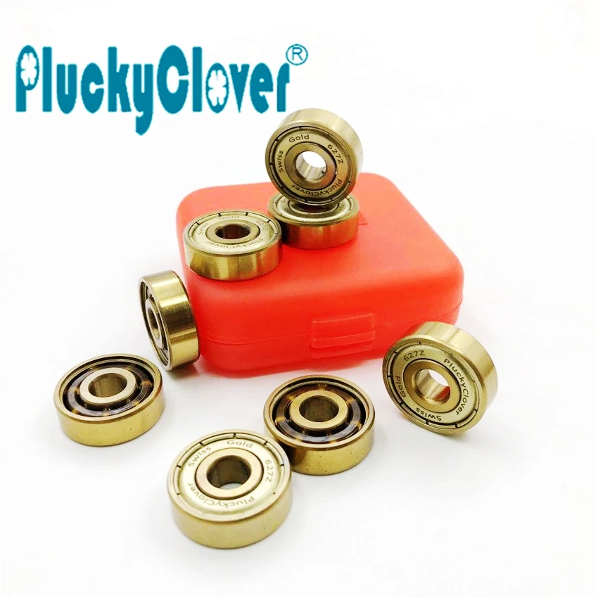 8 шт 627z PluckyClover Quad коньки 627 Швейцарский подшипник Золотой роликовых коньках подшипник Художественный катание колеса подшипник 7 мм Диаметр размер