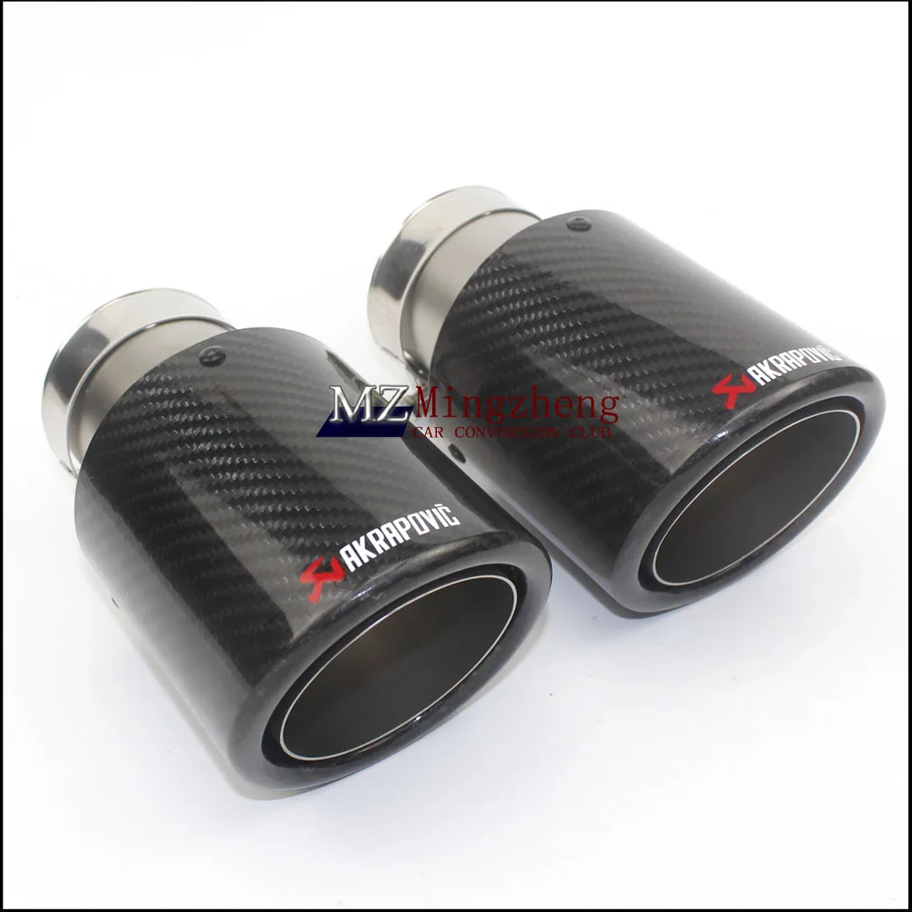 

car styling Styling Glossy+ stainless steel AK Akrapovic Muffler End Pipe exhaust pipe muffler For Universal Carbon Exhaust Tips