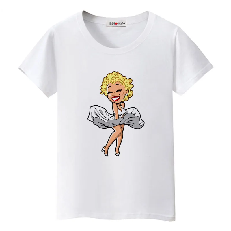

BGtomato cartoon Monroe tshirt creative design beautiful t-shirt for women hot sale popular street shirts comfortable top tees