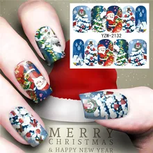 1 feuille autocollant de noël pour décalcomanies d'ongle neige fleur cerf beauté bricolage filigrane Nail Art noël nouvel an décor(China)