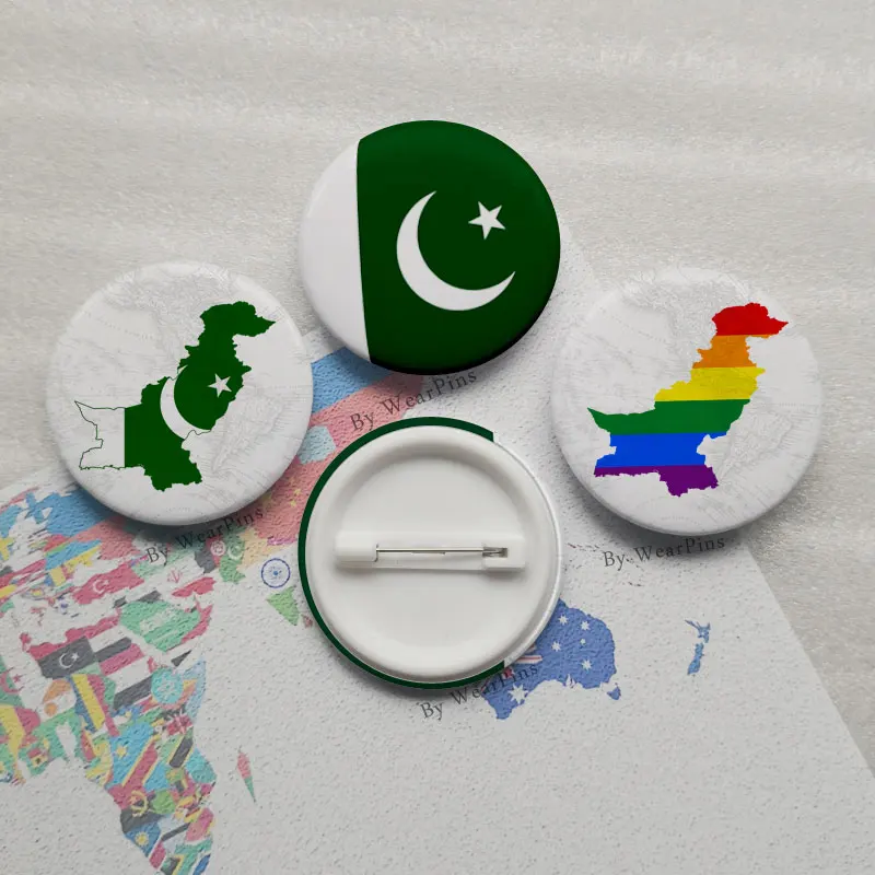 

Pakistan Flag Tin Button Pins LGBT Gay Rainbow Pride Button Badges