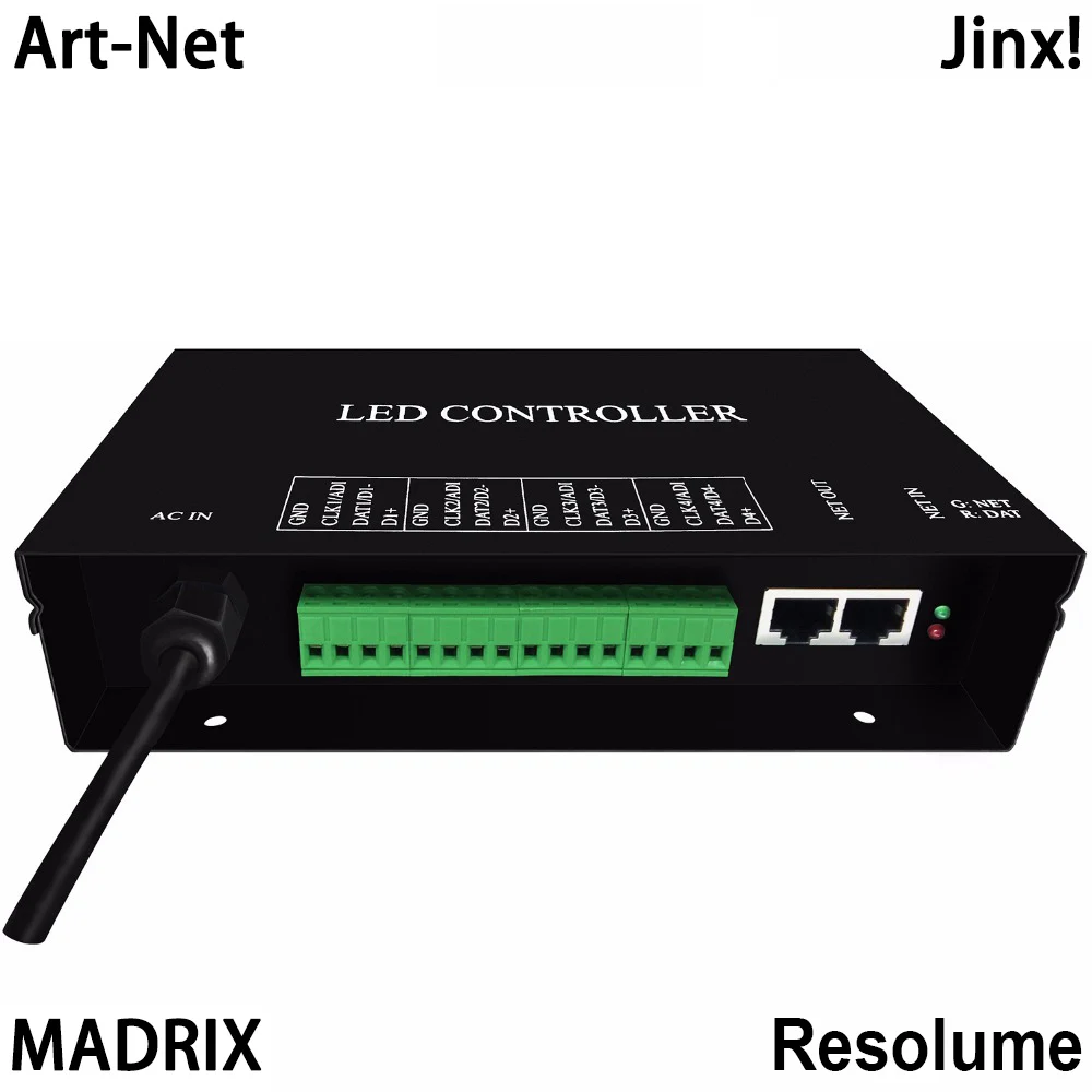 online Led controlador artnet protocolo artnet apoio, 4 portas, cada porta 4 universos 680 pixels, apoio Resolume, MADRIX, Jinx!, xLights, etc