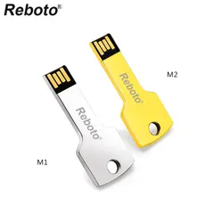 Reboto 32 ГБ USB 2,0 Золотой металлический ключ Memory Stick тонкая ручка привода 4 ГБ 8 ГБ 16 ГБ 64 ГБ USB флэш-накопитель для хранения Drive Щепка флешки