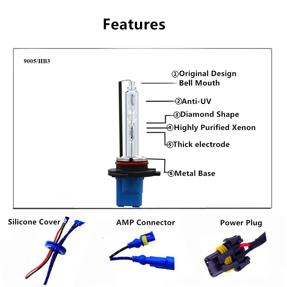 SUKIOTO 55W Xenon H7 Metal H1 Xenon HID Projector Lens Bulb Headlight kit bixenon D2H 5500K White H11 HB3 F5 Fast Bright HID KIT (3)