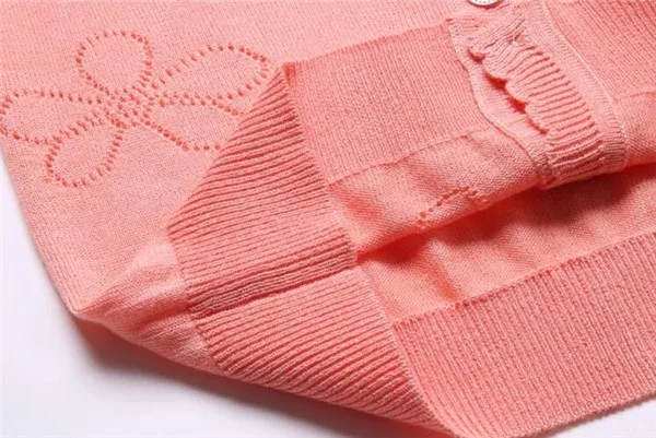 Rlyaeiz/модный тонкий свитер для маленьких девочек; г. Весенне-осенний вязаный кардиган с цветочным рисунком; Повседневный Однотонный свитер с длинными рукавами для девочек