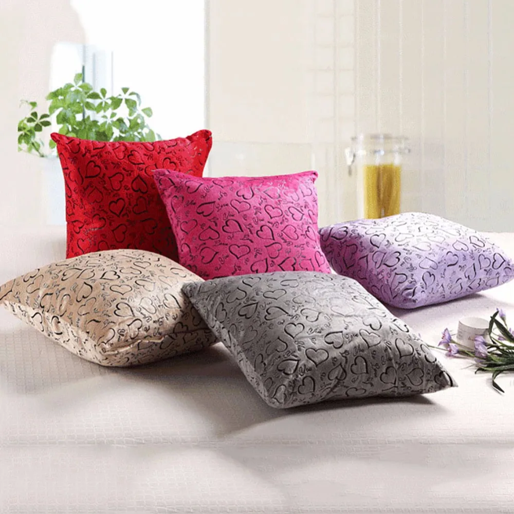 

2018 New Heart Pattern Pillow Cases Bedroom Turn Tender Plush Pillow Home Office For Living Room And Bedroom