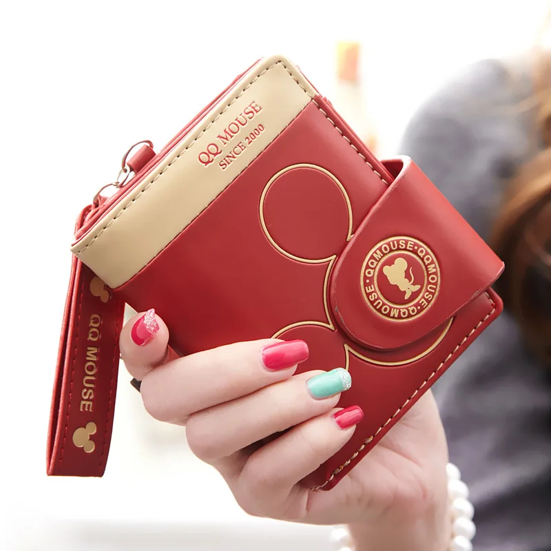 

Women small wallet cartoon mickey cute coin purse hasp card holder womens wallets and purses female wallets famous brand