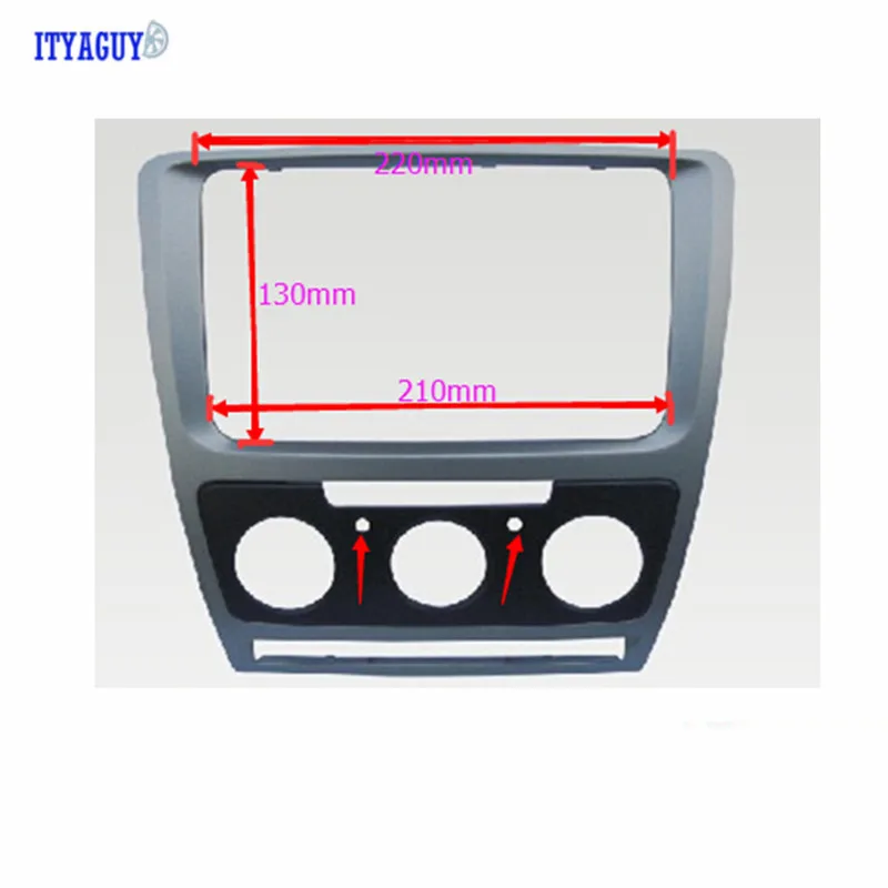 

High quality Car Radio Stereo 2DIN Fascia Panel Refitting Frame Facia Trim Install Mount Kit For Skoda Octavia(10~13) Manual A/C
