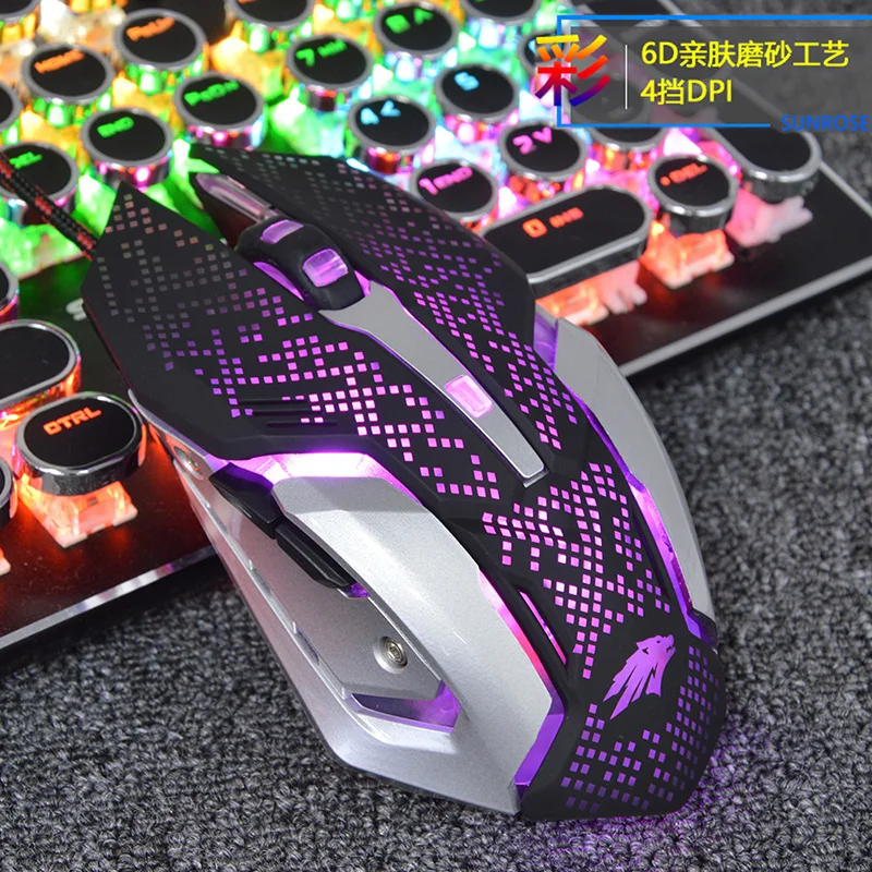 SUNROSE X1 Мышь USB Проводная игровая клавиатура 6 кнопок оптическая компьютерная мышь