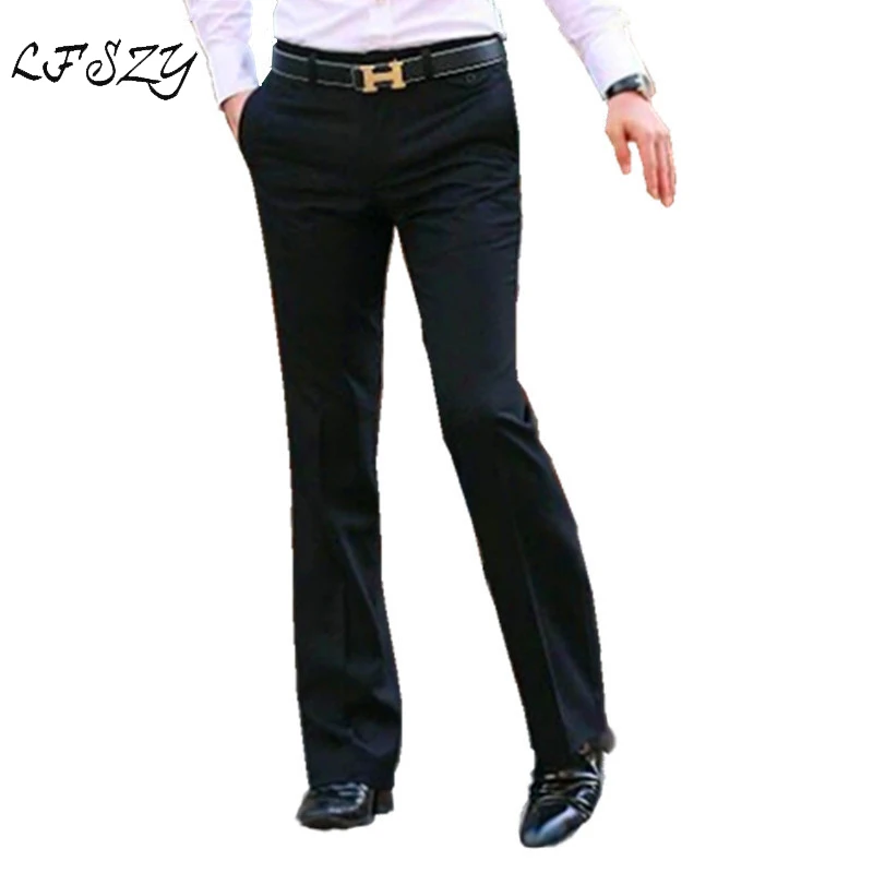 Новые мужские расклешенные брюки деловые штаны с колокольчиком для танцев белый костюм брюки деловые штаны для мужчин Размер 28-37
