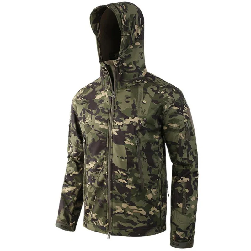 Куртка скрытень Акула кожа мягкая оболочка V5 военные тактические куртки мужские уличные водонепроницаемые ветрозащитные пальто армейский камуфляж CP ACU одежда - Цвет: cp green