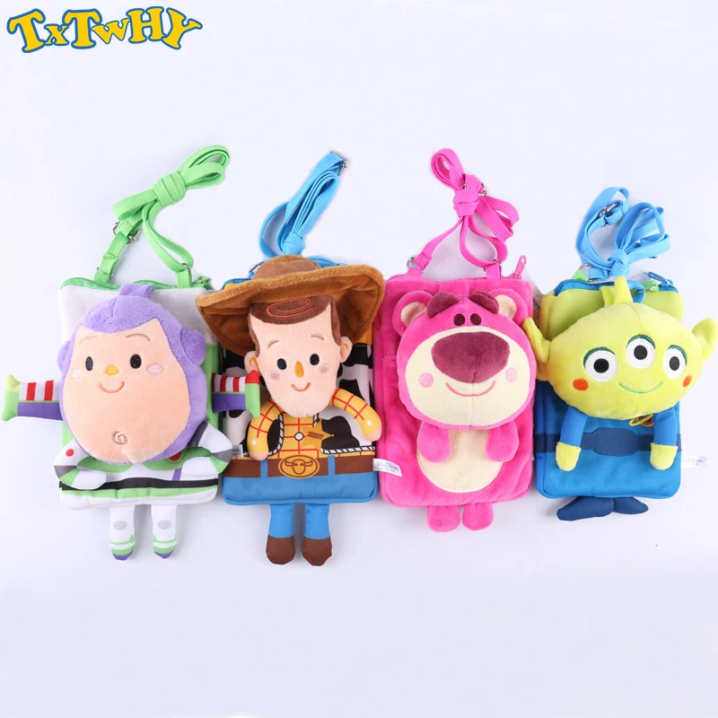 

Toy Story Bag Strawberry Bear Alien Plush Backpack Cute Satchel Mobile Phone Bag Touch Screen schoolbag kindergarten boy