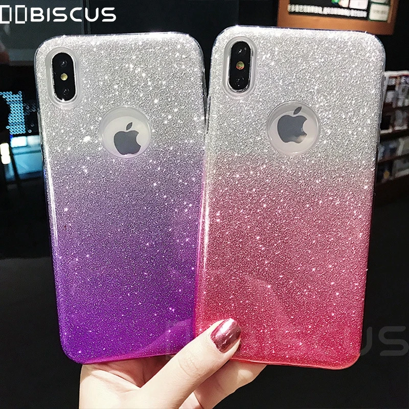 Блестящий градиентный силиконовый чехол для iPhone 6 6S 7 8 Plus мягкий из ТПУ X XR XS 11 Pro Max