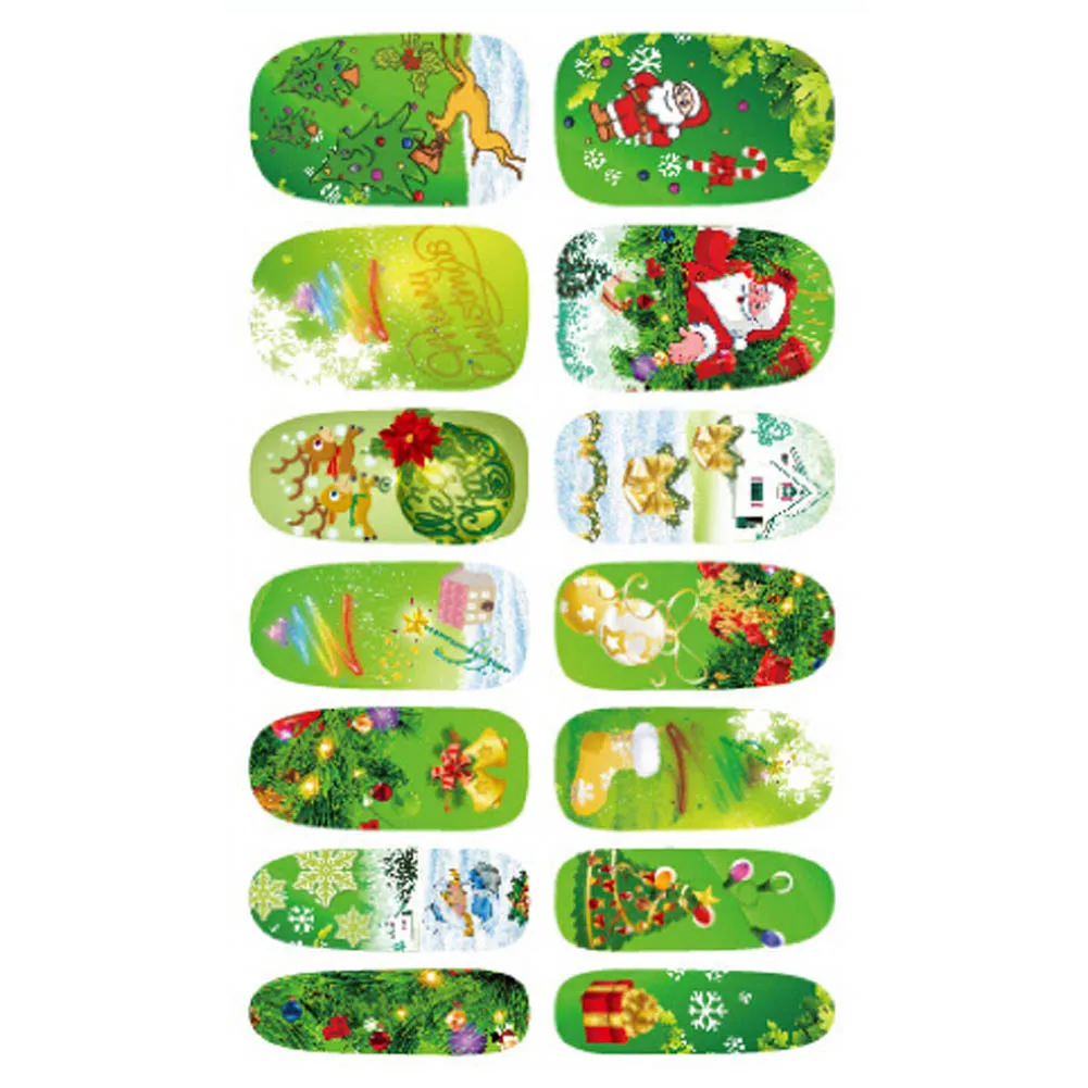 2016 Promotion Nails The New Second Generation Water Printing Paste Makeup Cartoon Christmas Nail Sticker Santa Manicure