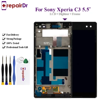 

For Sony Xperia C3 lcd D2533 D2502 LCD Display touch screen digitizer+frame for Sony Xperia C3 display Assembly Replacement Part