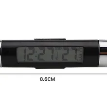 2 в 1, автомобильные часы с термометром, монтируемые на вентиляционное отверстие, автомобильные часы и календарь, цифровой светодиодный дисплей