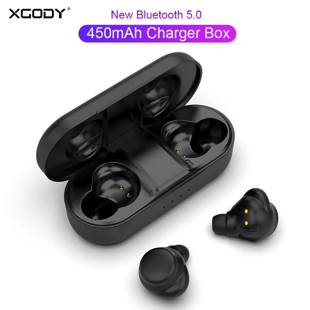 XGODY 2019 A5 СПЦ True Беспроводной наушники новый Bluetooth 5,0 гарнитура наушники С микрофоном Hands-free Шум Отмена наушники