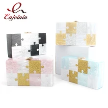 Мода с геометрическим узором, с вышитым рисунком модный акриловый мини-сумка для Для женщин сумка через плечо сумка-тоут вечерние клатч вечерняя сумочка; BS010 клапаном