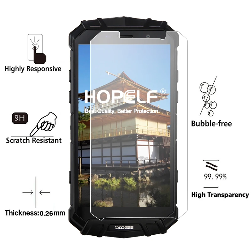 2 шт протектор экрана HOPELF Для Doogee S60 закаленное стекло 2.5D 9H Защитная пленка для телефона закаленное стекло Для Doogee S60