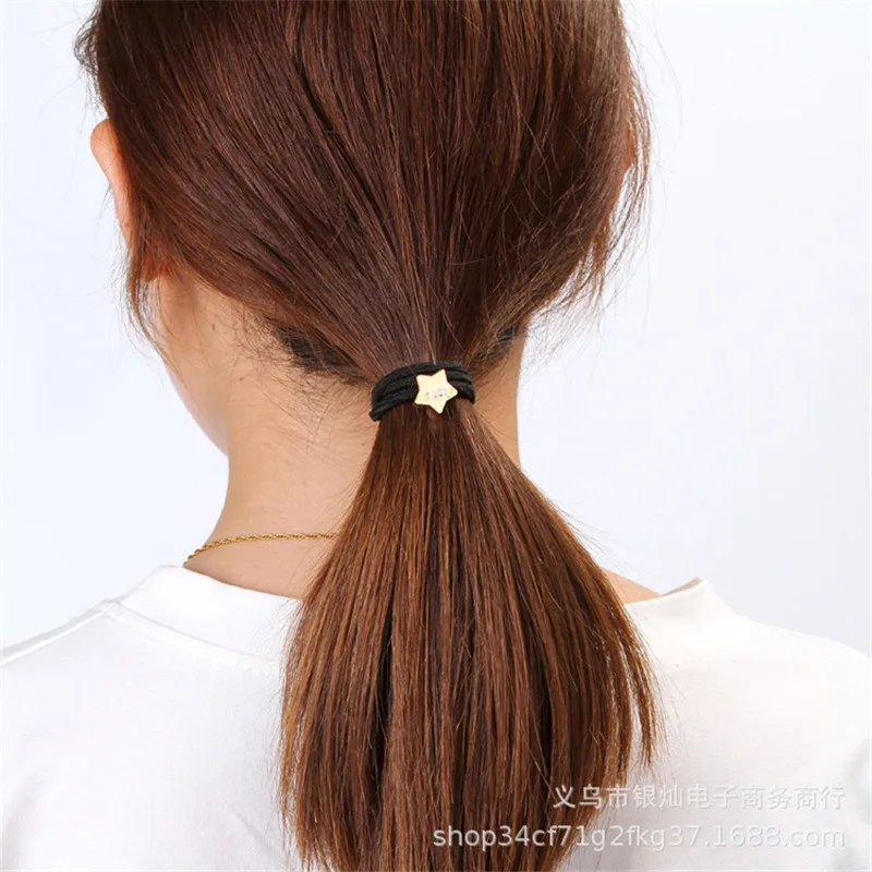 Beli 12 Buah Set Hitam Elastis Ikat Rambut untuk Anak Perempuan Fashion Wanita Ikat Karet untuk Aksesoris Rambut Elastis Rambut Band