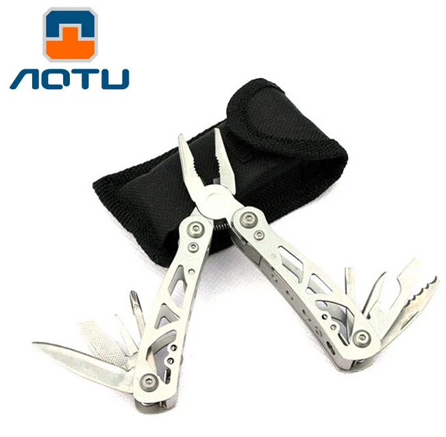 AOTU Folding Pocket Multi Plier Multi Tool With Screwdriver Saw Bottle